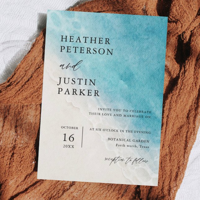 Convite para Casamento de Destino Azul de Summer B (Criador carregado)