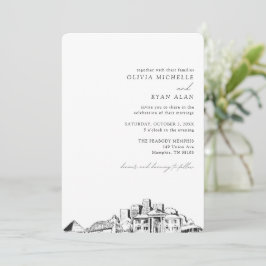 Convite para Casamento de Destino de Linha do Skyl