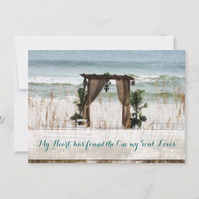 Convite para Casamento de Destino de Minha Praia d (Frente)