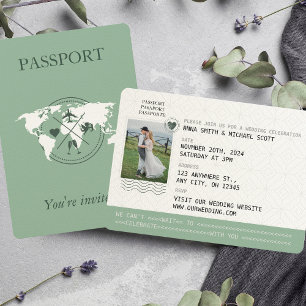 Convite para Casamento de Destino de Passaporte Ve