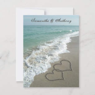 Convite para Casamento de Destino de Praia, Coraç