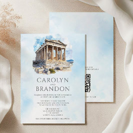 Convite para Casamento de Destino Grego com Código