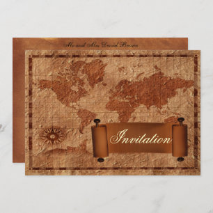 convite para casamento de destino vintage