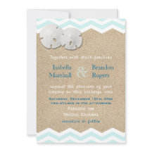 Convite para Casamento de Dólares de Areia de Prai