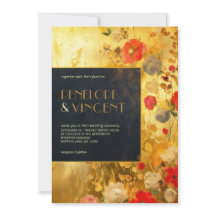 Convite para Casamento de Douradas e Flores