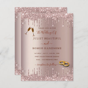 Convite para Casamento de Drives Sparkle de Blush 