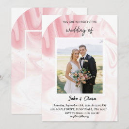 Convite para Casamento de Elegância de Blush