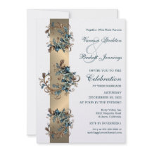 Convite para Casamento de Elegância Floral Gilded