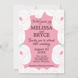 Convite para casamento de Elegant rosa