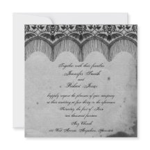 Convite para Casamento de Elegante Gótico Lace Pos