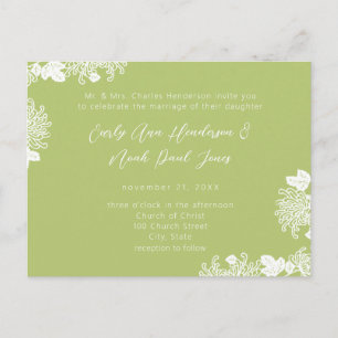 Convite para Casamento de Encantamento Verde