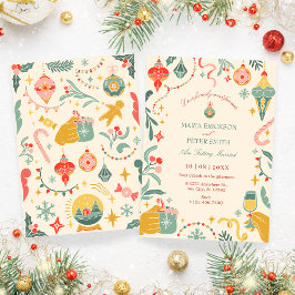 Convite para casamento de enfeites de natal