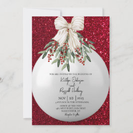Convite para Casamento de Enfeites de natal Red Sp
