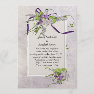 Convite para Casamento de Ervilhas Lavandas