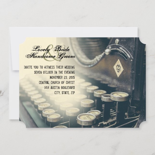 Convite para Casamento de Escritor de Digitalizaçã (Frente)