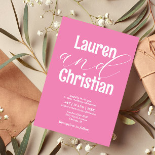 Convite para Casamento de Escrituras Rosa
