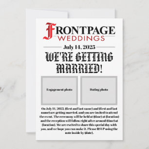 Convite para Casamento de Estilo de Jornal