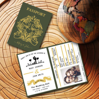 Convite para Casamento de Estilo de Passaporte Ver