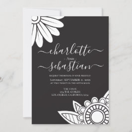 Convite para Casamento de Estilo de Tipografia Flo