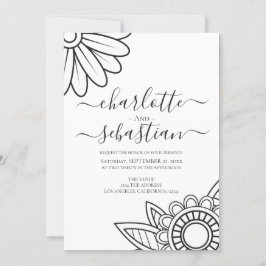 Convite para Casamento de Estilo de Tipografia Flo