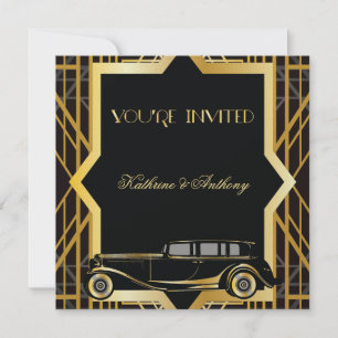Convite para Casamento de Estilo Gatsby Gatsby
