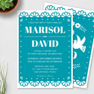 Convite Para Casamento De Estilo Papel Picado Com