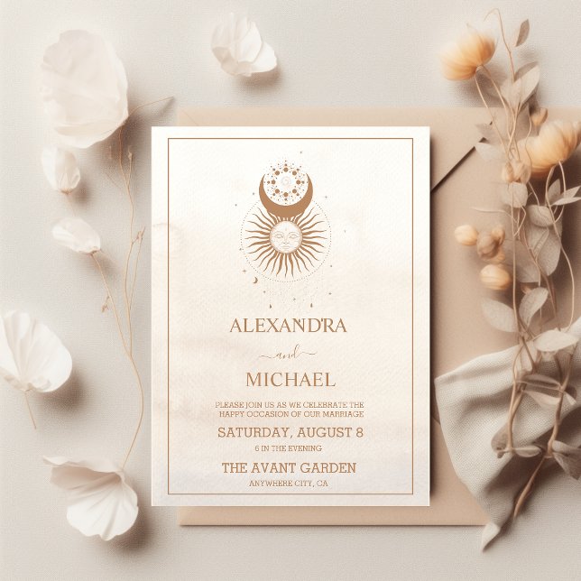 Convite para Casamento de Estrelas Celestiais Dour (Criador carregado)