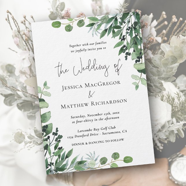 Convite para Casamento de Eucalyptus Moderno (Modern Eucalyptus Wedding Invitation)
