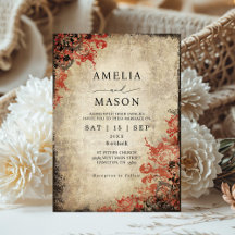 Convite para Casamento de Fairytale Rosa vermelha