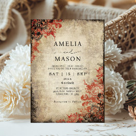 Convite para Casamento de Fairytale Rosa vermelha