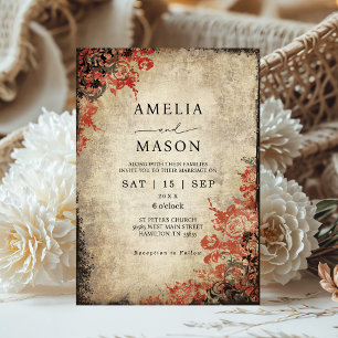 Convite para Casamento de Fairytale Rosa vermelha