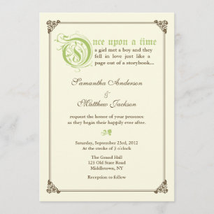 Convite para Casamento de Fairytale - Verde