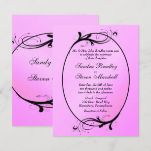 Convite para Casamento de Fairytales Rosa