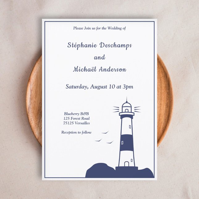 Convite para Casamento de Farol (Lighthouse Wedding Invitation)