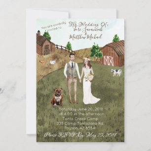 Convite Para Casamento De Fazendas - Brunette-Bull