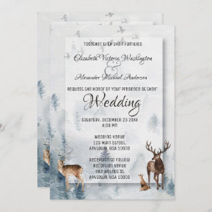 Convite para Casamento de Férias de Woodland no in