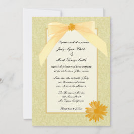 Convite para Casamento de Flor Amarelo