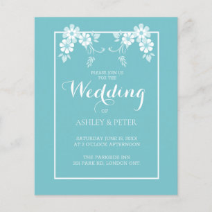 Convite para Casamento de Flor Azul