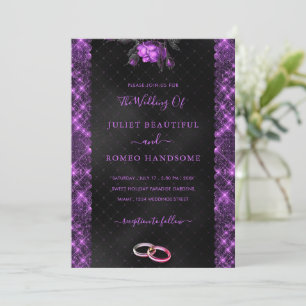 Convite para Casamento de Flor de Frame com Lâmpa