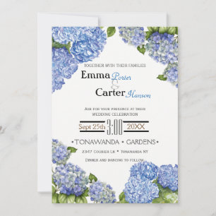 Convite para Casamento de Flor Primavera Hydrangea