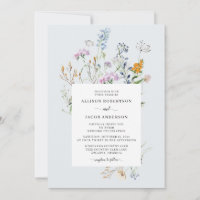 Convite para Casamento de Flor Selvagem Delicada