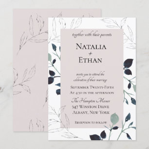 Convite para Casamento de Flora Moderna