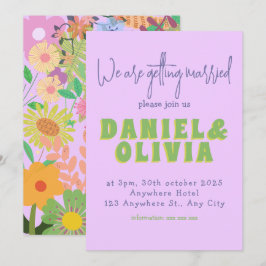 Convite para Casamento de Flores