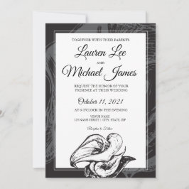 Convite para Casamento de Flores Calla Lily