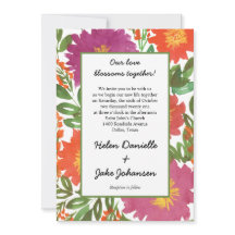 Convite para Casamento de Flores de Água