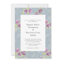 Convite para Casamento de Flores de Aquarela Moder