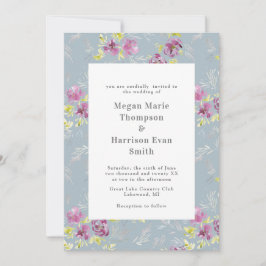 Convite para Casamento de Flores de Aquarela Moder