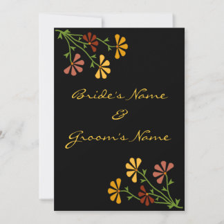 Convite para Casamento de Flores de Arte Folk