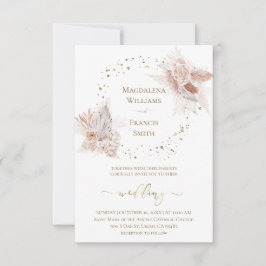 convite para casamento de flores de boho