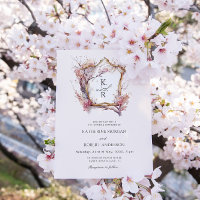 Convite para Casamento de Flores de Cereja com Wat